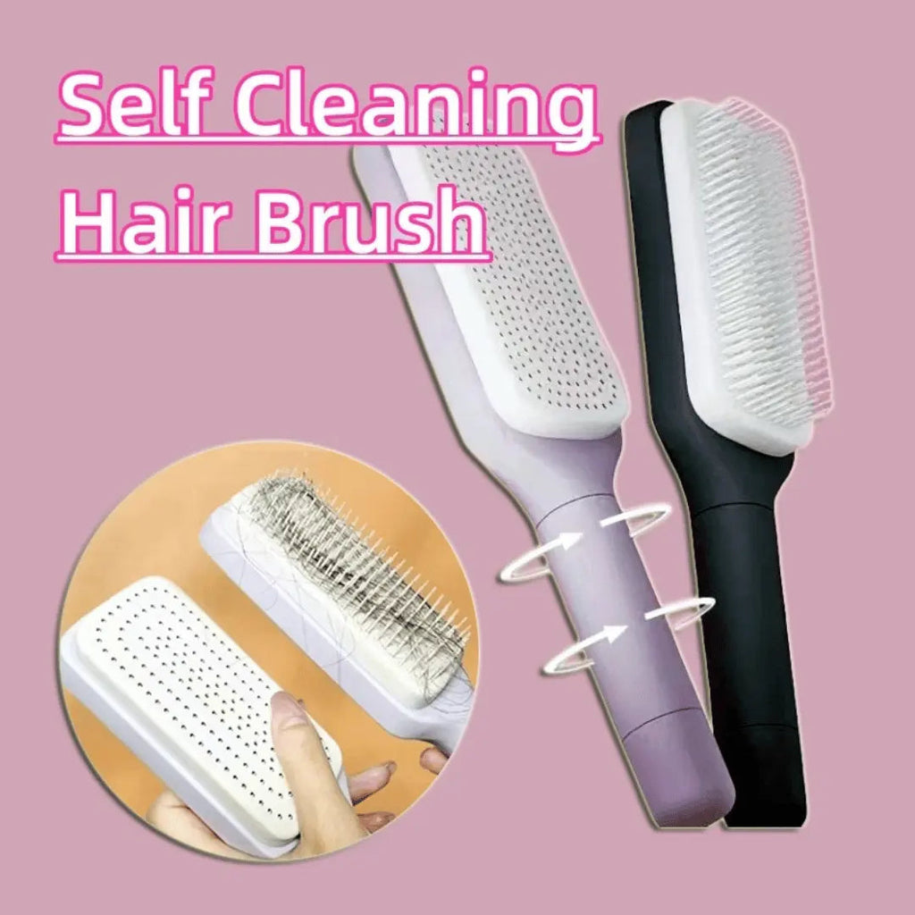 SilkyCare 4-in-1 Self-Cleaning Hairbrush