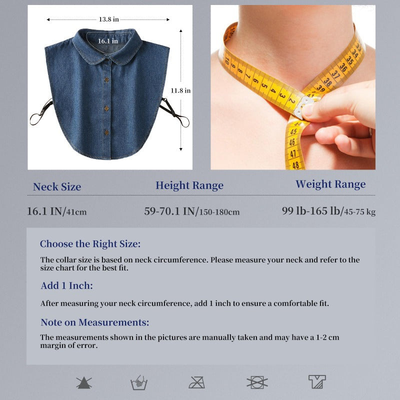 Breathable Denim Detachable Collar