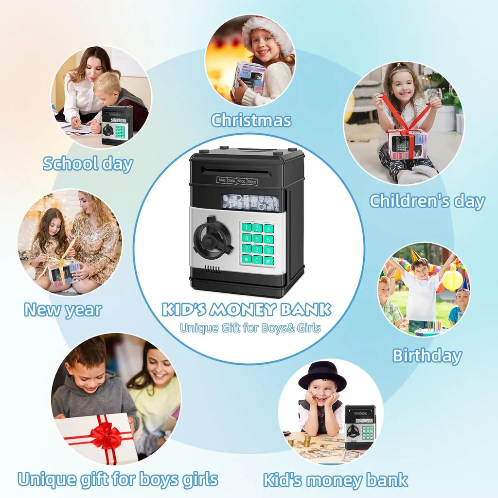 Electronic ATM Piggy Bank — Digital Display, Password Protected, Coin Slot, Bill Feeder, Realistic Sounds, Kids Gift