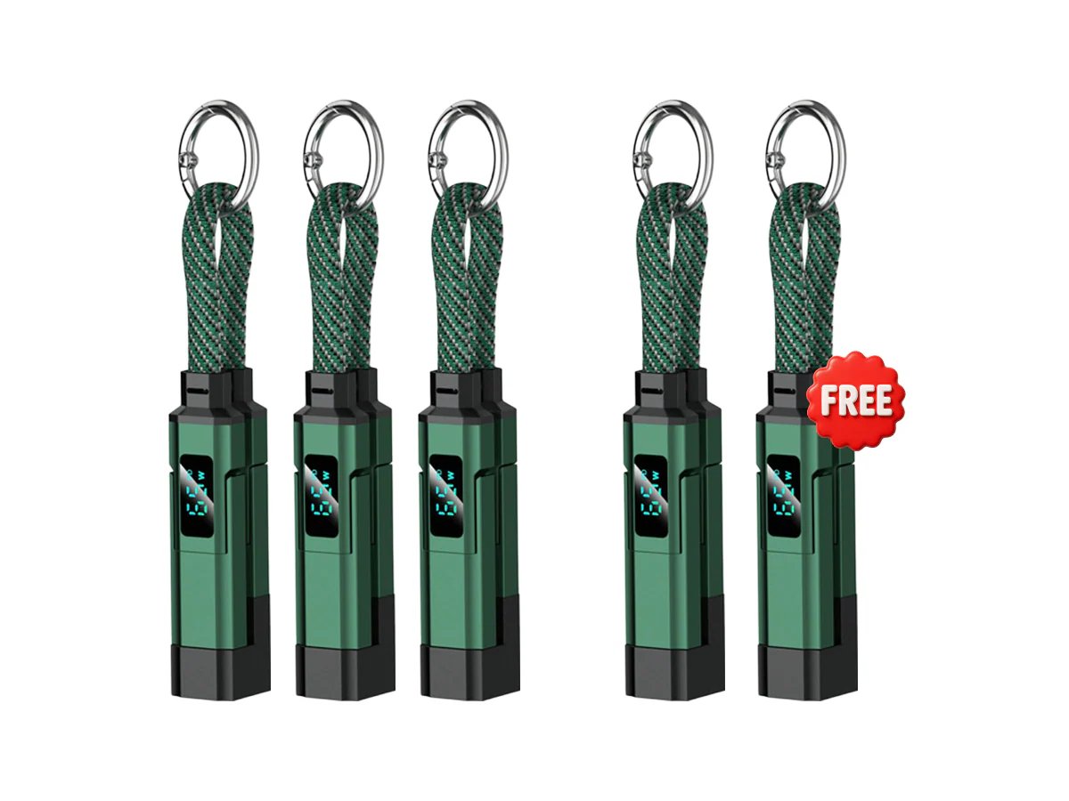 4-in-1 Digital Display Keychain Charging Cable