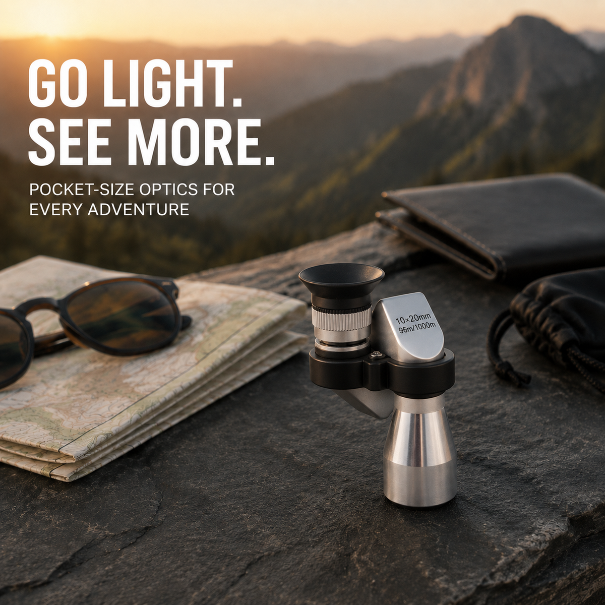 10×20 Mini Monocular Phone Telescope – Pocket Long-Distance Viewer with Adjustable Smartphone Clip