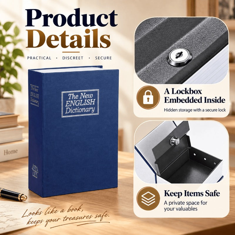 Hidden Book Safe Lock Box