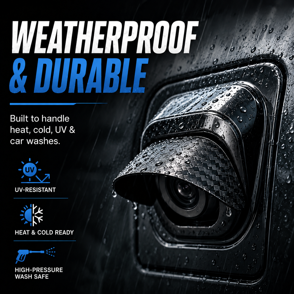 Four-piece car camera rain cover set