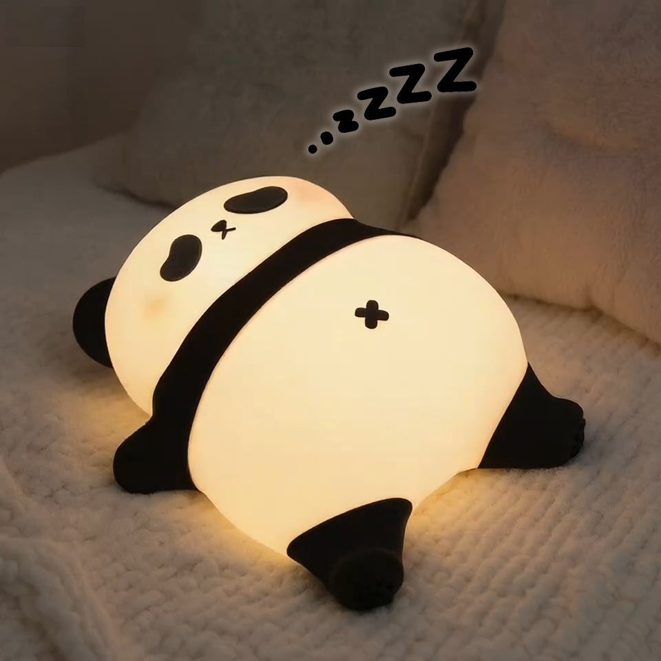 Satsus® Napping Panda Breathing Squishy Silicone Companion Sound LED Night Light Perfect Gift