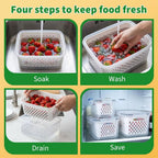Fridge Organizer — Clear, Stackable, BPA-Free, Produce Saver, Food Storage, Refrigerator Bin