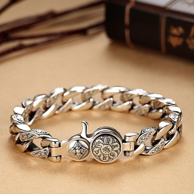 Vintage Sanskrit Cuban Link Bracelet