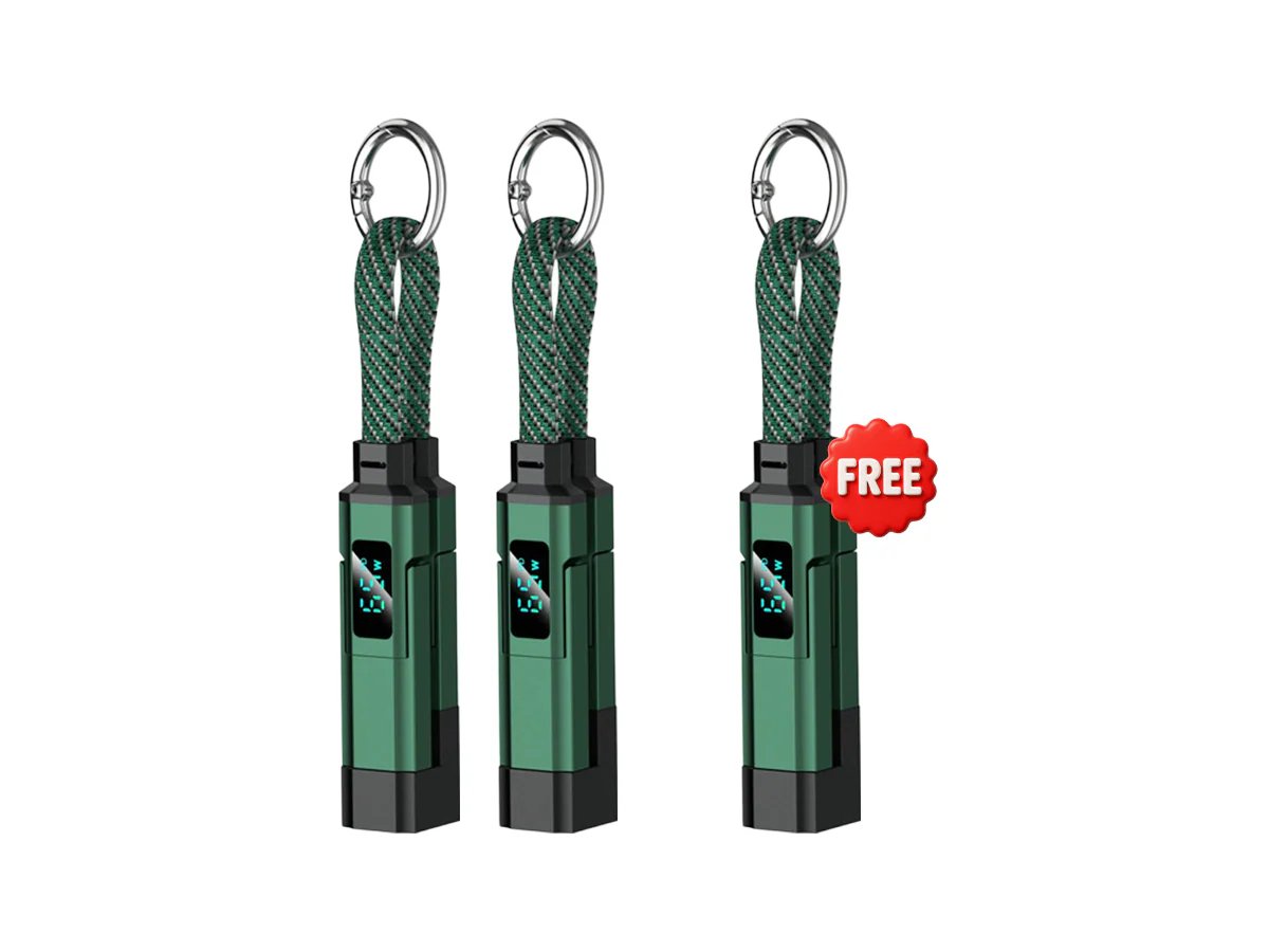 4-in-1 Digital Display Keychain Charging Cable