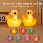 Satsus® Mini Koala on Tree Branch Silicone Squishy Night Light Cute Perfect Gift