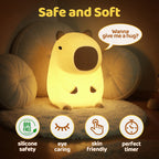 Satsus® Capybara with Keychain Bundle Squishy Night Light - Perfect Gift