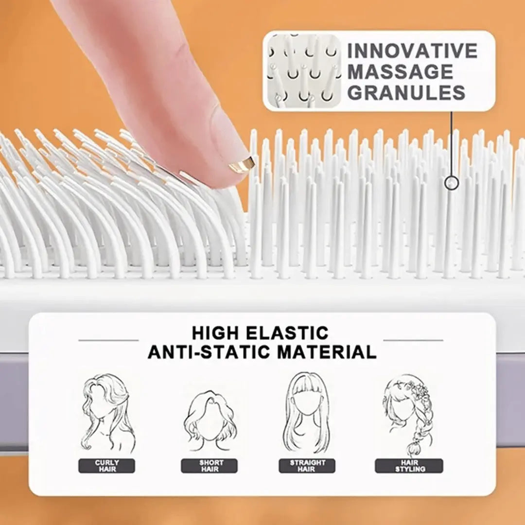 SilkyCare 4-in-1 Self-Cleaning Hairbrush