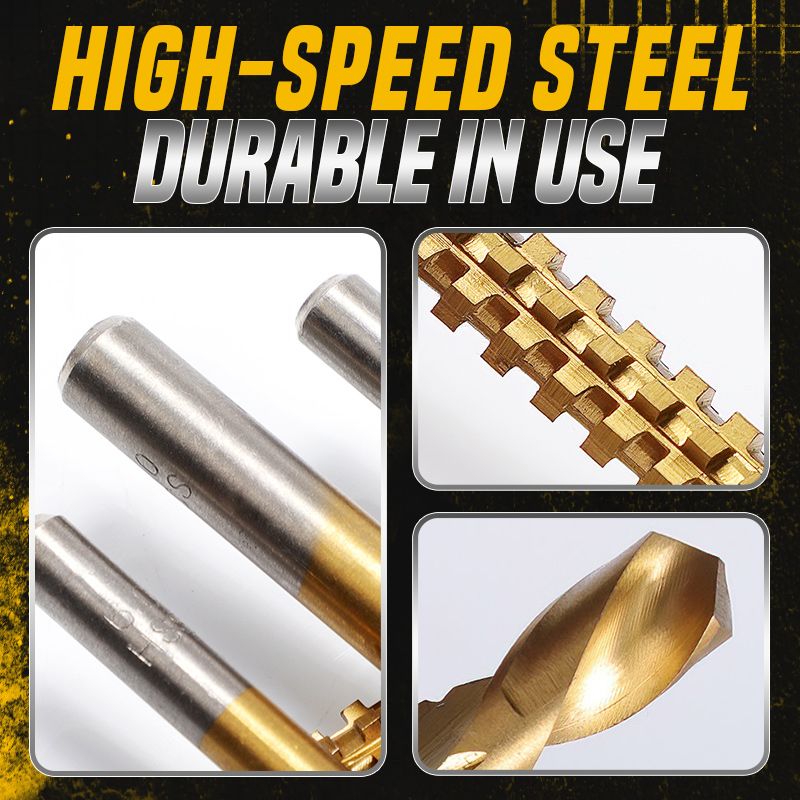 Satsus| Titanium-coated high-speed steel bits with tags (6 pcs.)