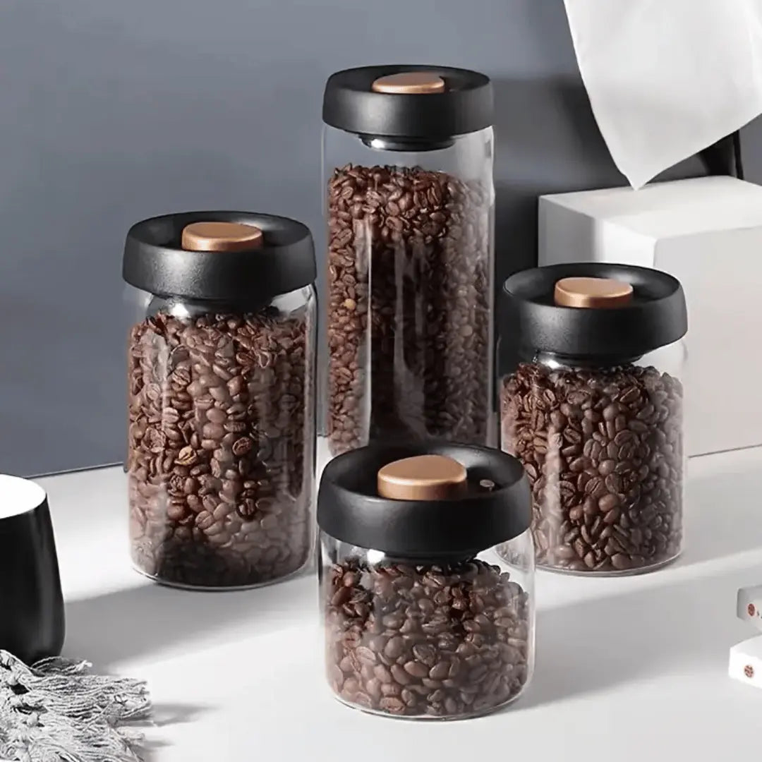 Press-Seal Glass Canisters for Food Storage