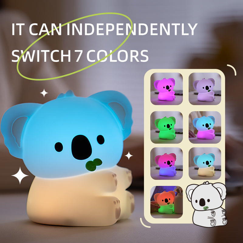 Satsus® Squishy Silicone Koala LED Night Light - Perfect Gift for Kids and Girls