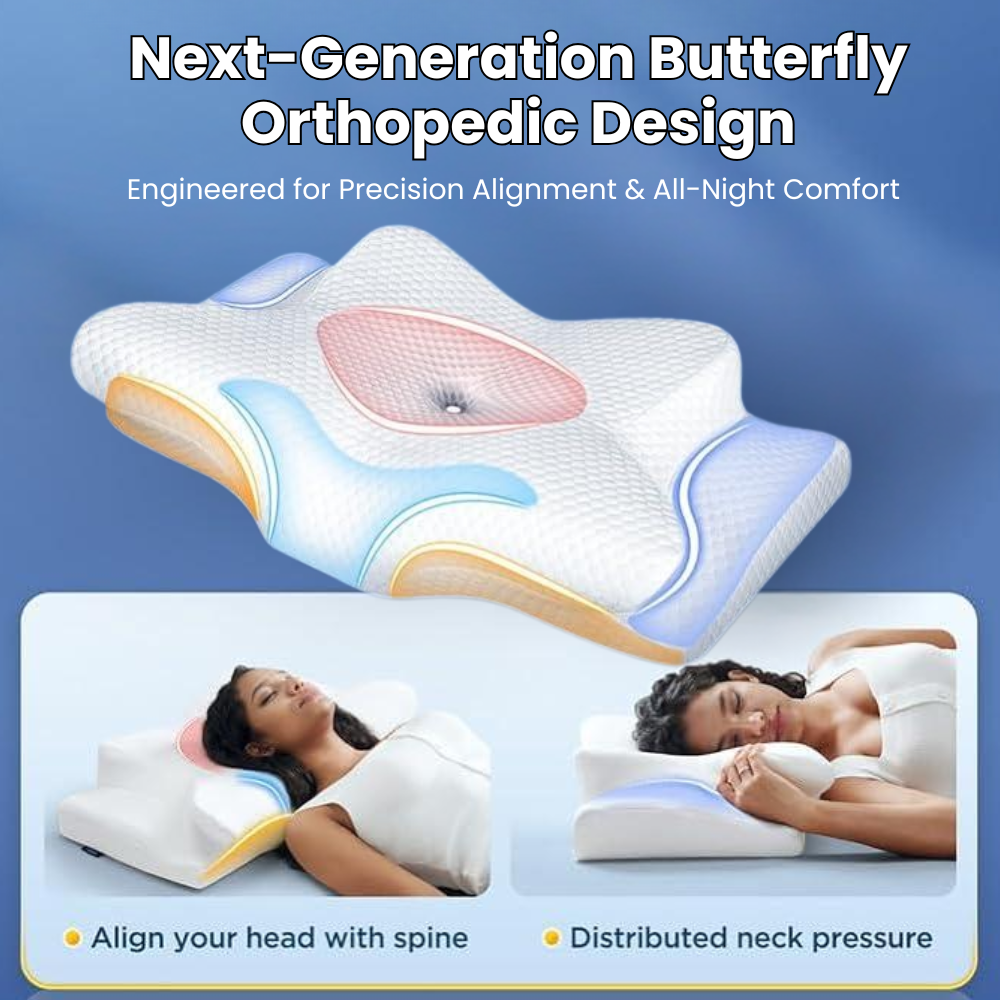 Satsus| Cervical Pillow for Neck Pain Relief – Orthopedic Memory Foam Neck Support Pillow for Cervical, Shoulder & Back Alignment
