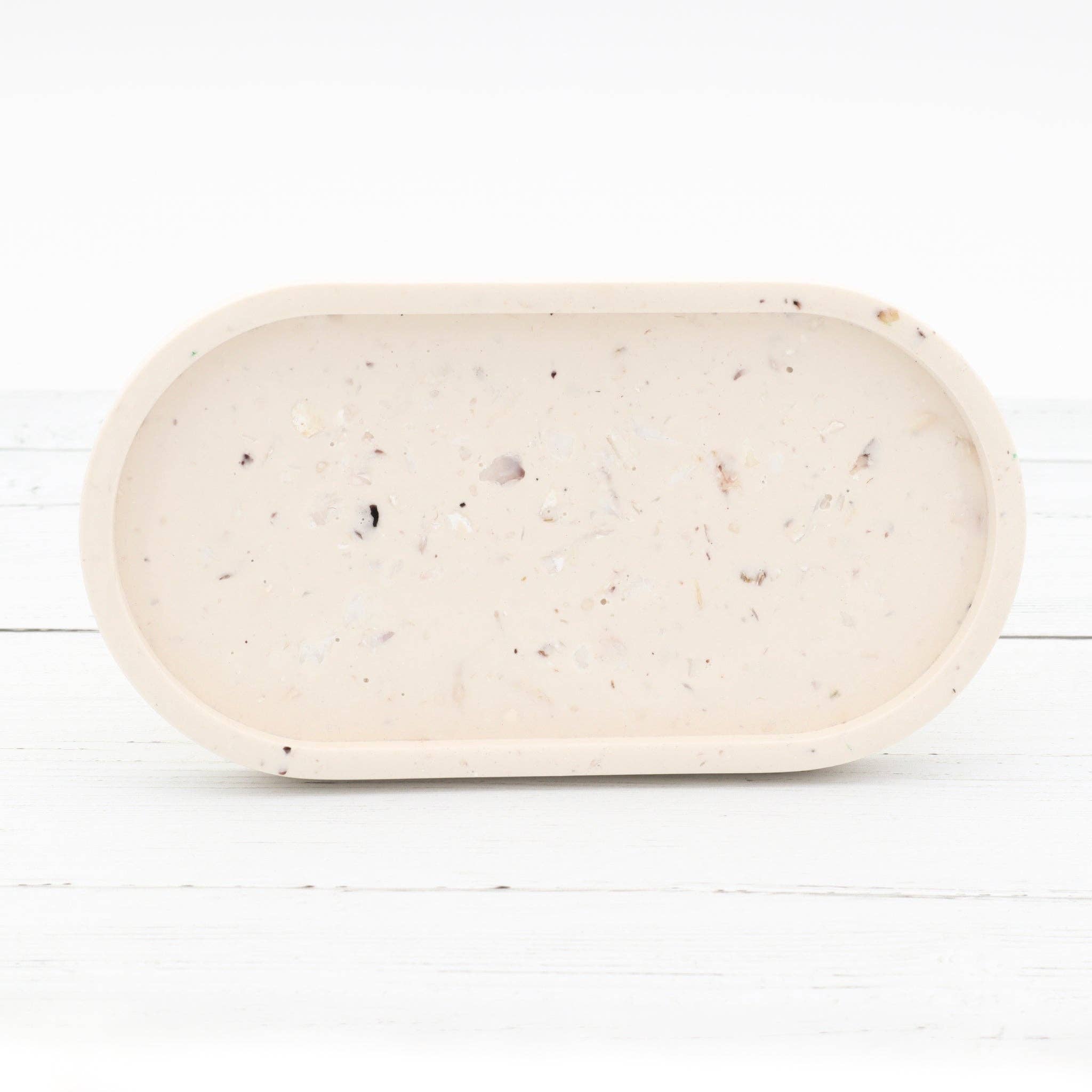 Oyster Shell Jesmonite Oval Tray
