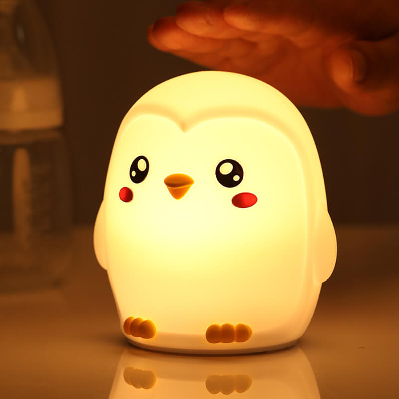 Satsus® Squishy Silicone Colorful Penguins LED Night Light - Perfect Gift for Kids and Girls