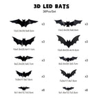 3D LED Flying Bat Wall Decor