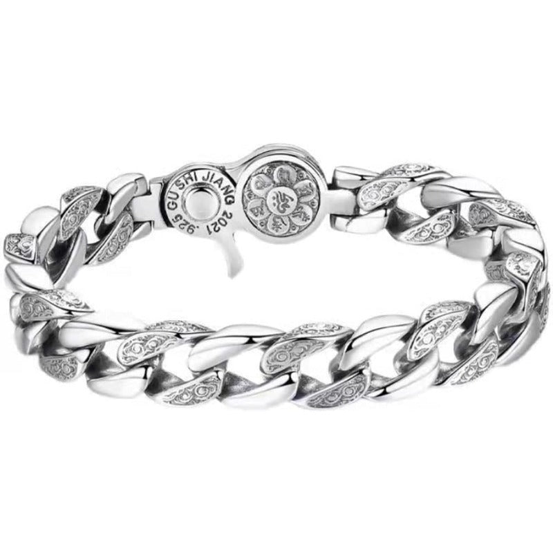 Vintage Sanskrit Cuban Link Bracelet
