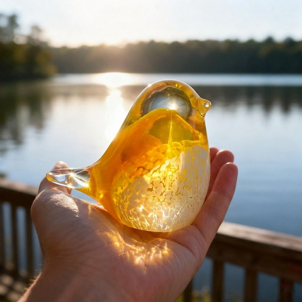 Hand Blown Glass Bird Ornament – Elegant Handmade Home Decor