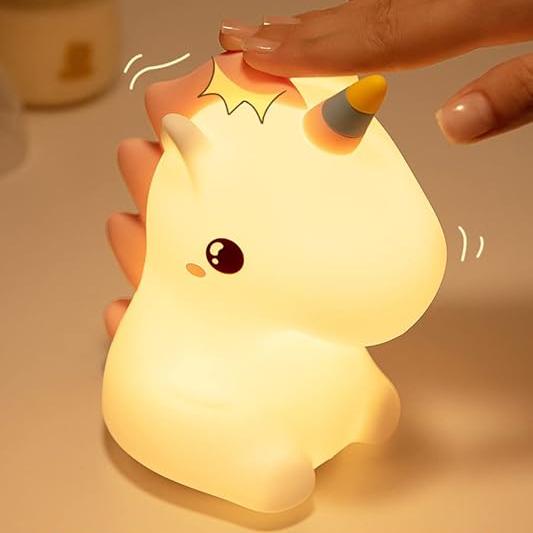 Satsus® Squishy Silicone Unicorn LED Night Light - Perfect Gift for Kids and Girls