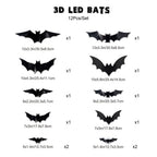 3D LED Flying Bat Wall Decor