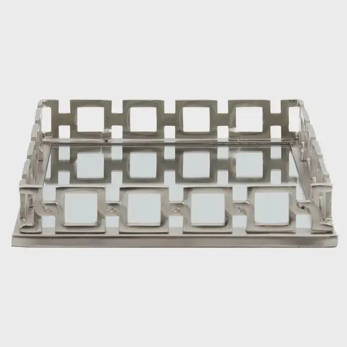 Small Square Nickel Mirrored Tray
