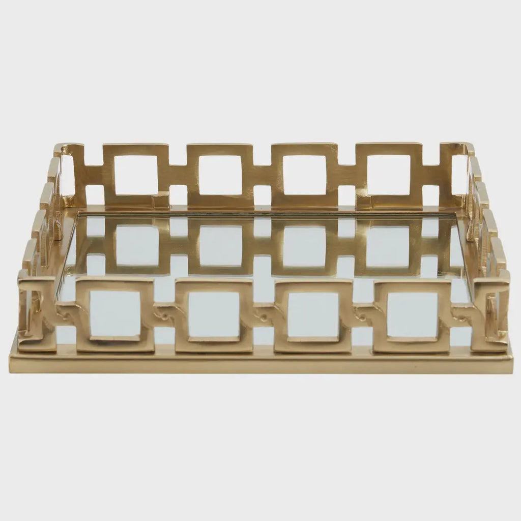 Square Gold Mirrored Tray