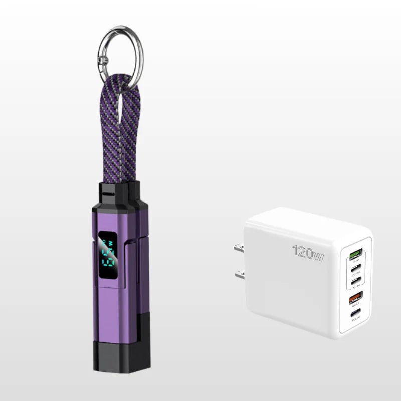 4-in-1 Digital Display Keychain Charging Cable