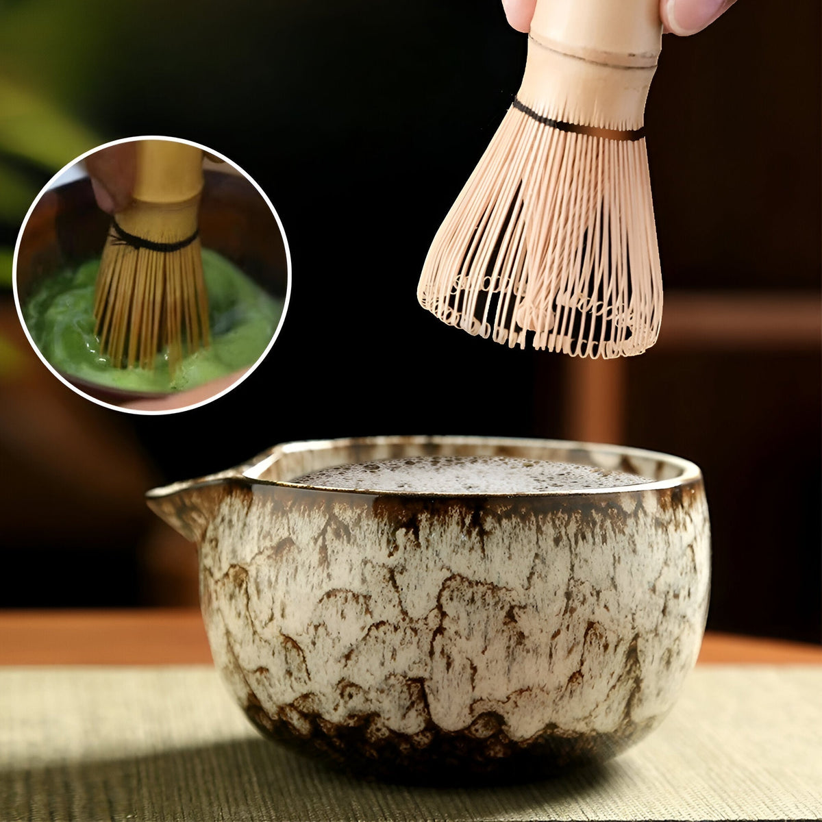 Satsus| Traditional Matcha Tea Set – 6-Piece Authentic Japanese Matcha Kit – Premium Bamboo & Ceramic