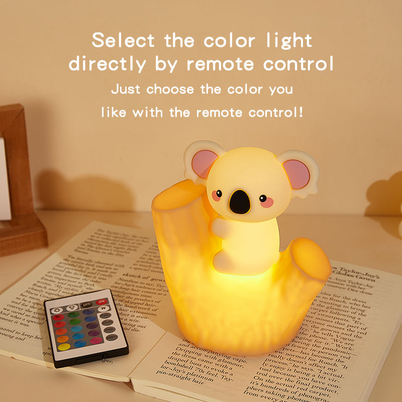 Satsus® Mini Koala on Tree Branch Silicone Squishy Night Light Cute Perfect Gift