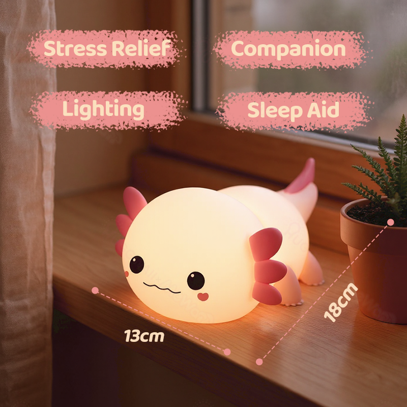 Satsus® Axolotl Cute Squishy Night Light - Perfect Gift