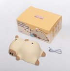 Satsus® Sleeping Capybara Breathing Squishy Silicone Companion Sound LED Night Light Perfect Gift