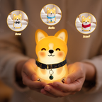 Satsus® Corgi Puppy Adorable Squishy Silicone  LED Night Light - Perfect Gift for Kids and Girls