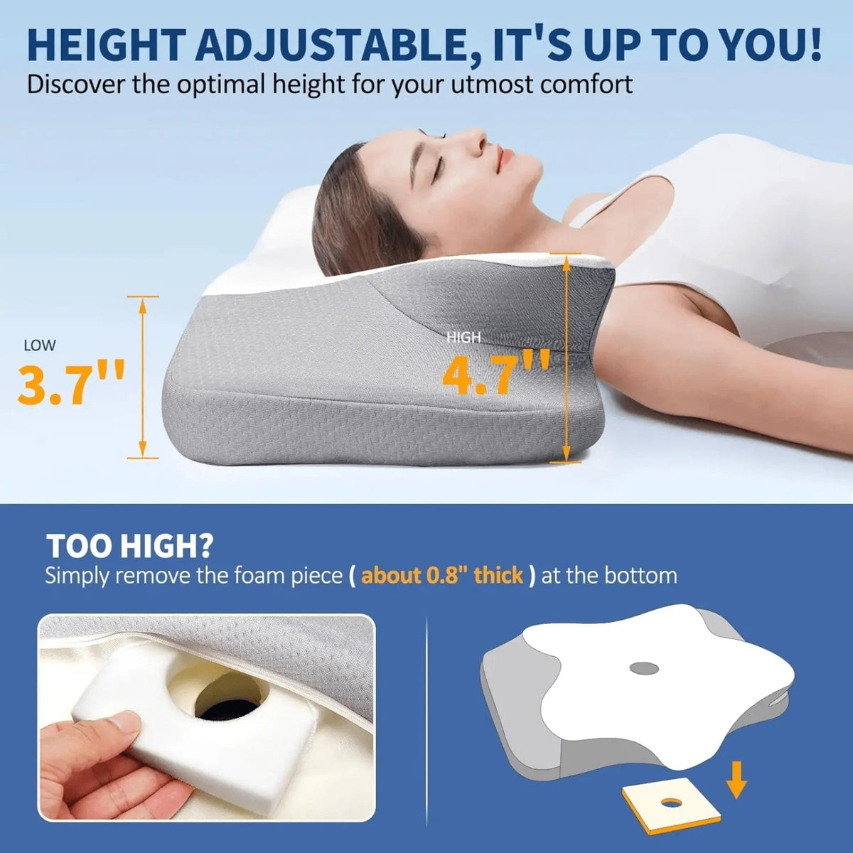 Satsus| Butterfly Memory Foam Pillow - Orthopedic Pain Relief Shaped Pillow