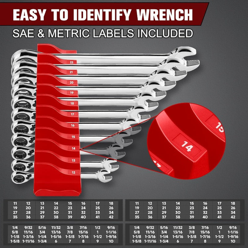 Magnetic Wrench Organizer Set