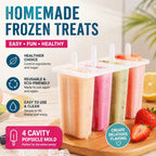 Reusable 4-Cavity Popsicle Mold – BPA-Free Summer Treat Maker