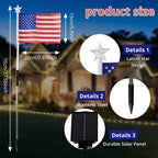8 Pack Solar Flag Lights 4th of July Decorations Outdoor