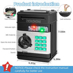 Electronic ATM Piggy Bank — Digital Display, Password Protected, Coin Slot, Bill Feeder, Realistic Sounds, Kids Gift