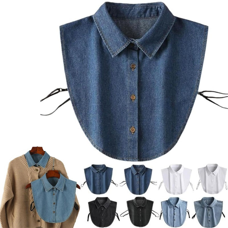 Breathable Denim Detachable Collar