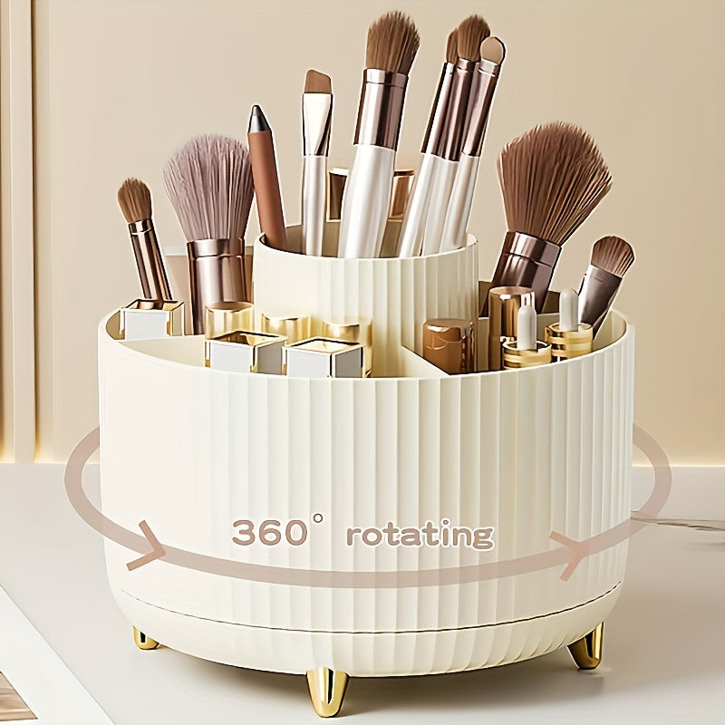 Satsus| GlamSpin – 360° Rotating Makeup & Desk Organiser with 5 Compartments