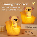 Satsus® Mini Koala on Tree Branch Silicone Squishy Night Light Cute Perfect Gift
