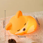 Satsus® Fox Night Light with Curled Tail Silicone Squishy Animal Design Lamp Perfect Gift
