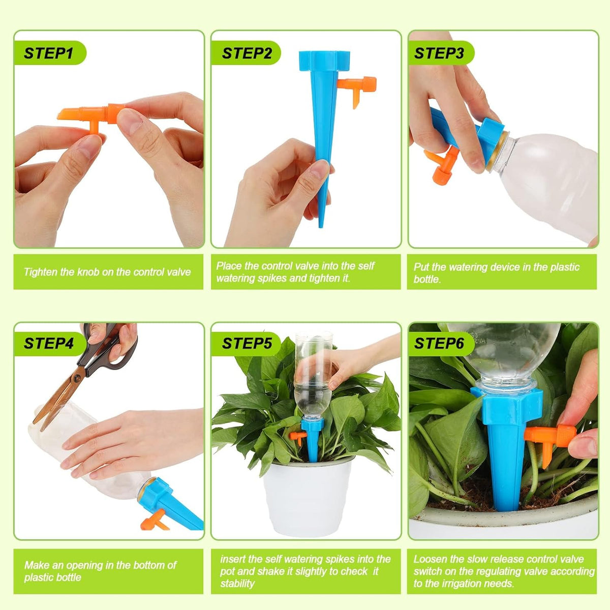 Adjustable Bottle-Top Plant Watering Spikes