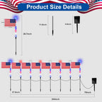 8 Pack Solar Flag Lights 4th of July Decorations Outdoor