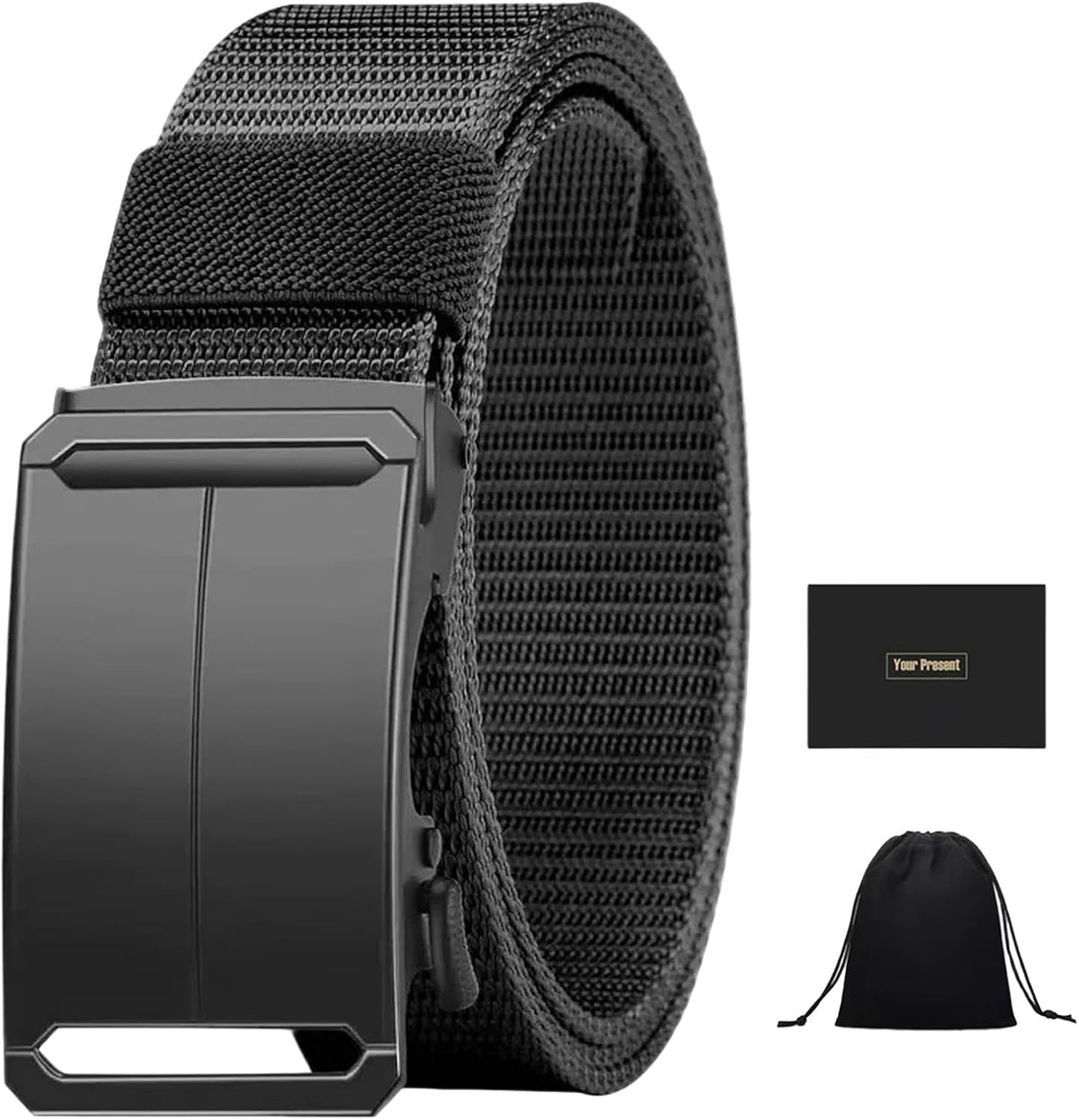Stretch-Fit Tactical Belt – Ultra-Light Ratchet Web Belt for Outdoor, Work & EDC
