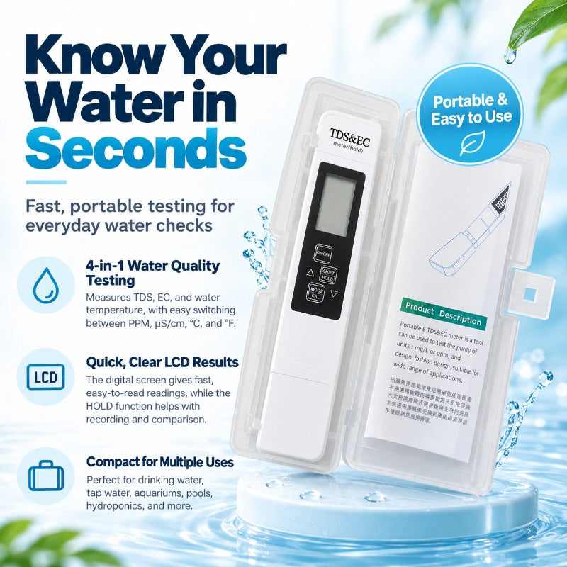 PureMeter 4 in 1 Tds Meter Digital Water Tester