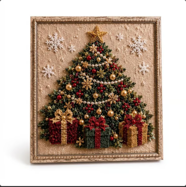 3D Christmas Fabric Poke Art Kit