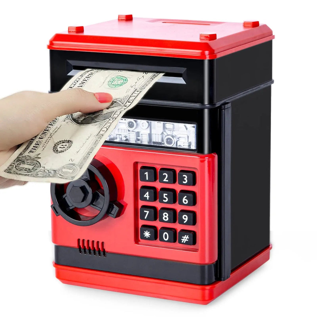 Electronic ATM Piggy Bank — Digital Display, Password Protected, Coin Slot, Bill Feeder, Realistic Sounds, Kids Gift