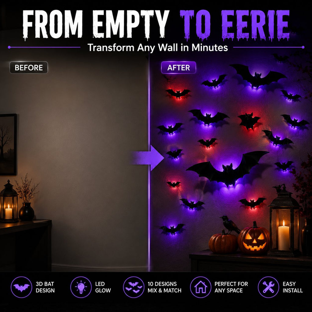 3D LED Flying Bat Wall Decor