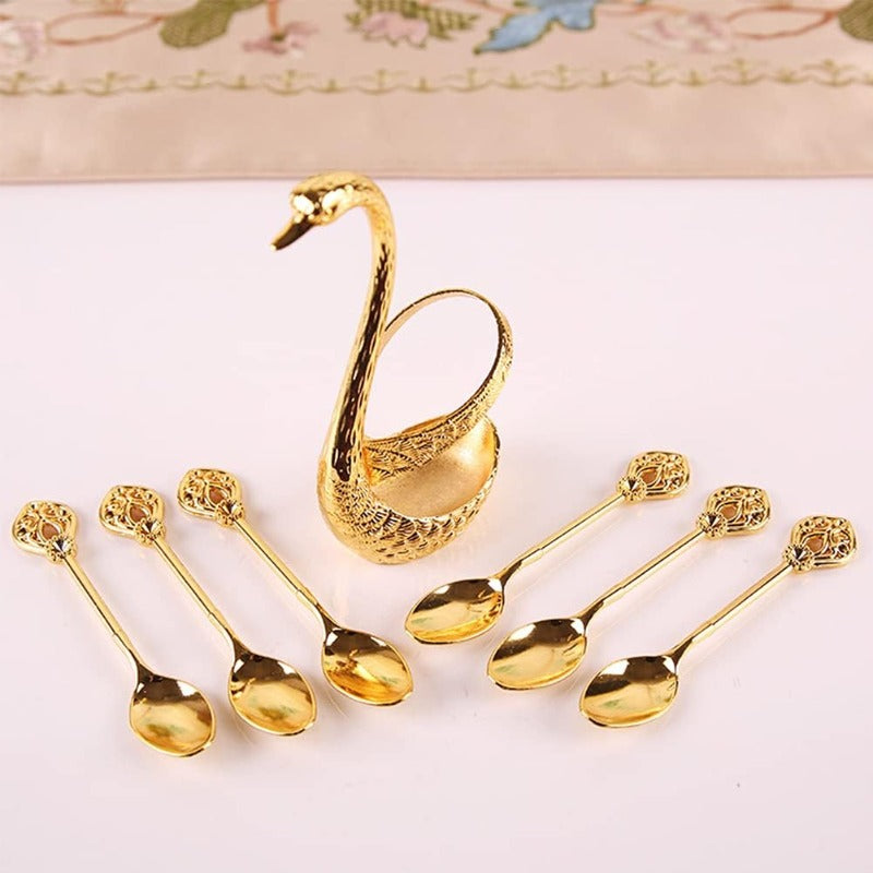 Elegant Swan Spoon Set